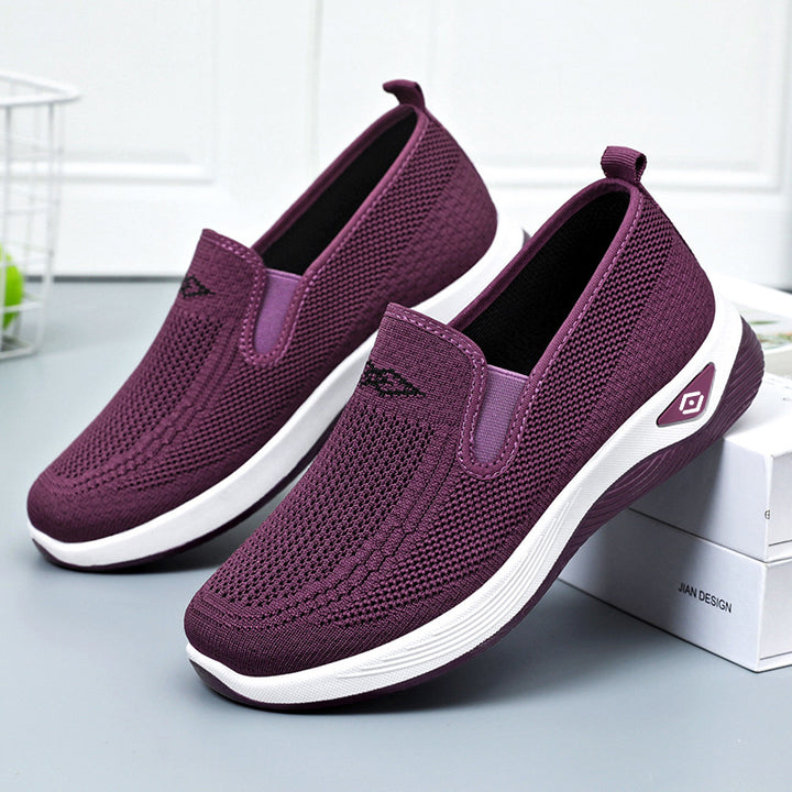 Dame Åndbare Fritidssko med elastisk Slip-On Design og komfortabel Sål Stilla