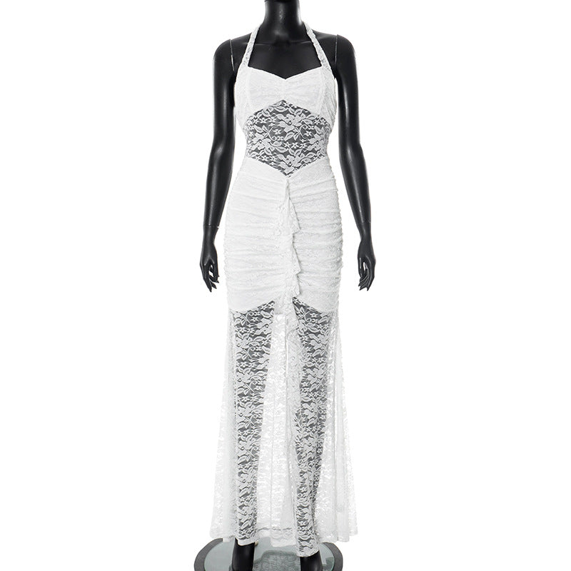 Femme Elegante Spids Accent-Maxi-Kjole Stilla