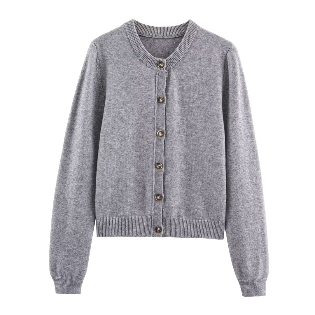 Damer elegant strikjakke med knapper Stilla