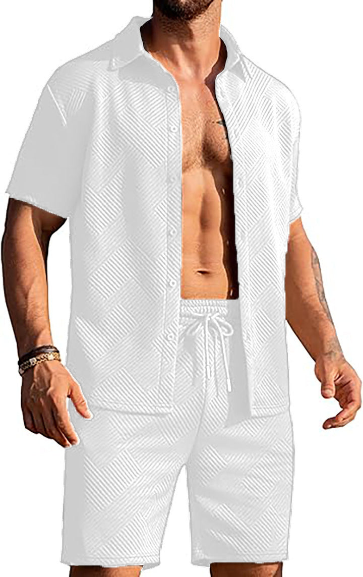Herrer moderne shorts og top sæt med struktureret design Stilla