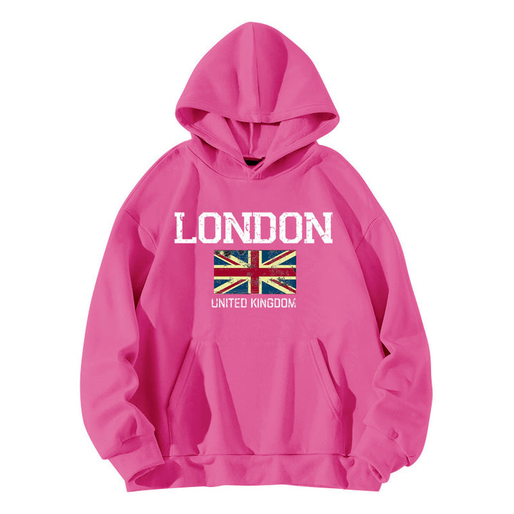 Kvinders hoodie i urban London stil med kængurulomme og komfortabel pasform Skovae