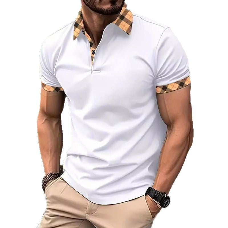 Herrer polo shirt med kontrastfarvet krave og moderne mønster Stilla