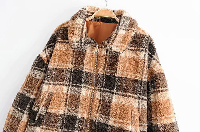 Kvinders hyggelige flanneljakke i ternet design Stilla