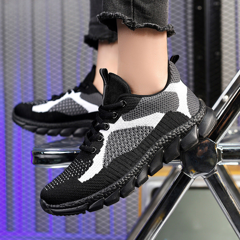 Damernes sporty strik-sneakers med åndbar mesh-overflade og støddæmpende sål Stilla