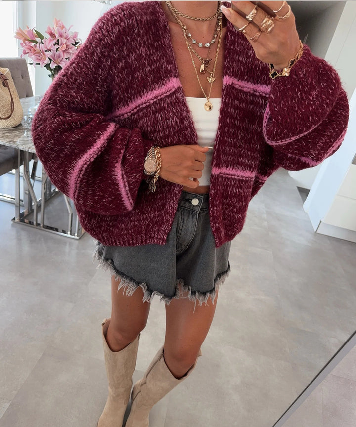 Kvinders afslappede cardigan med oversized skæring og moderne detaljer Stilla