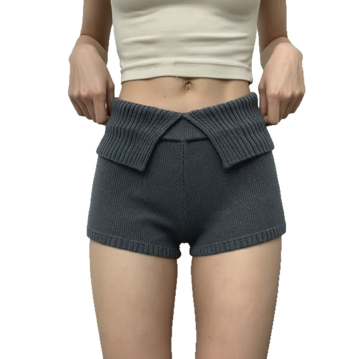 Dame komfortable og elegante strik-shorts med høj talje Skovae