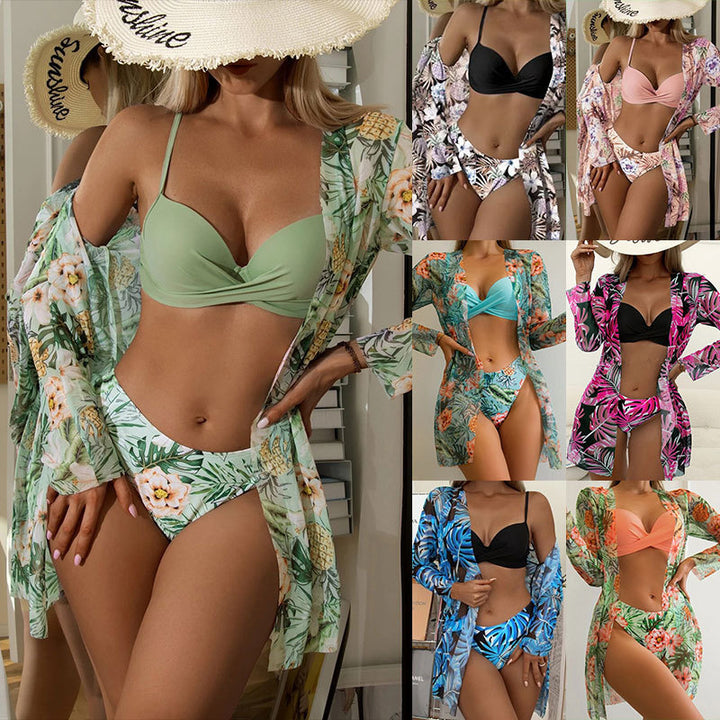 Dame strandkimono med farverigt Hawaii-mønster Skovae
