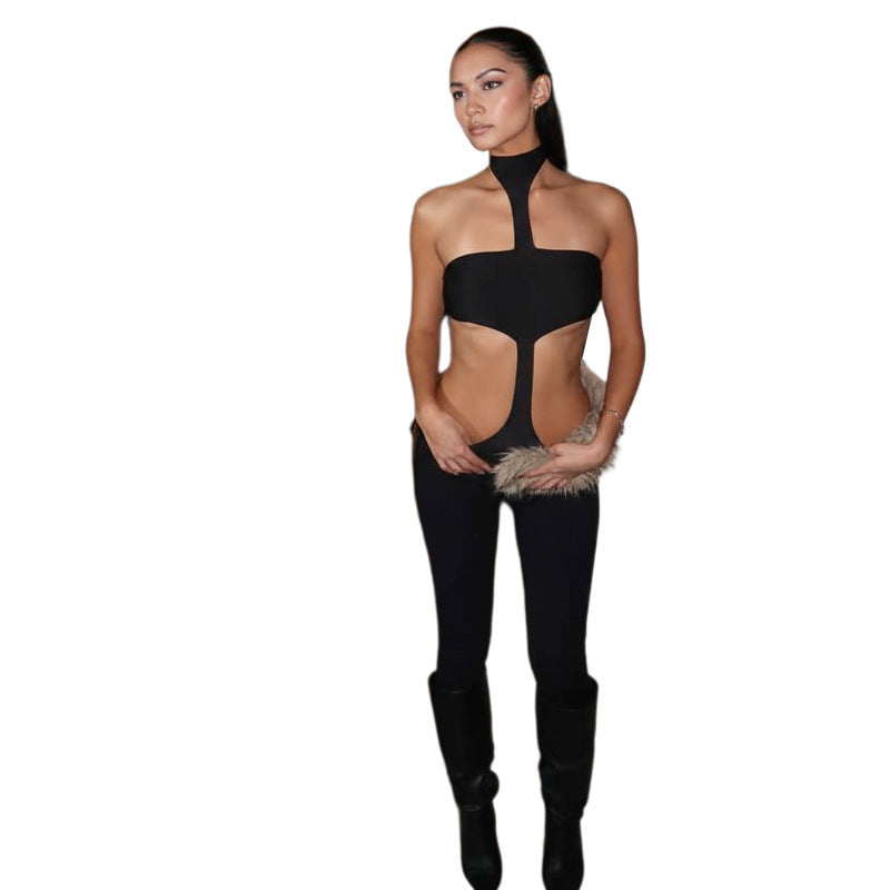Dame Mode Cut-Out Bodysuit Skovae