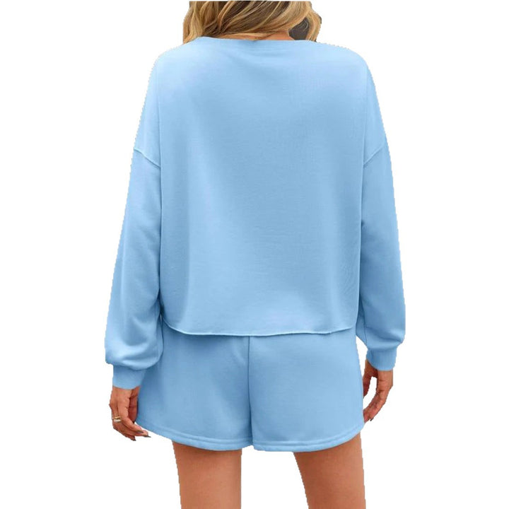 Dame nan perlebesat Sweat-Set med overskudt sweater og udstillet miniskørt Skovae