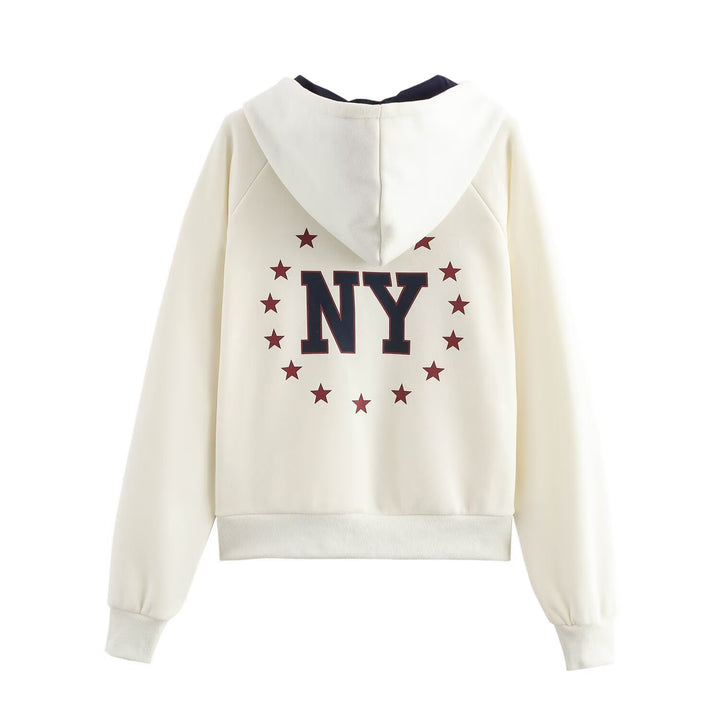 Femme Zip-Up Hoodie med grafikdesign Stilla