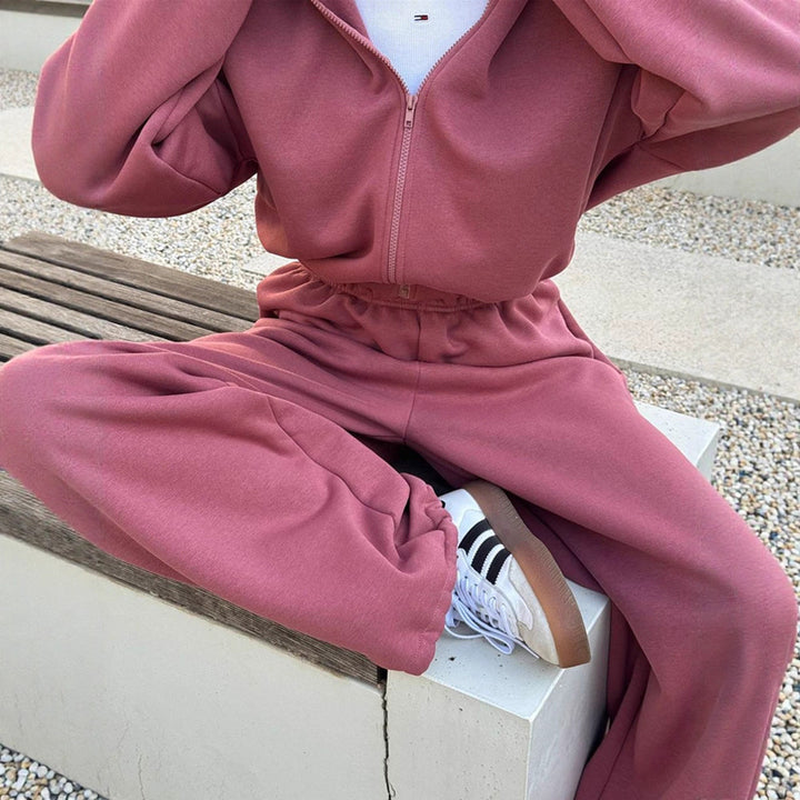Kvinders behagelige hoodie og løse sweatpants sæt Skovae