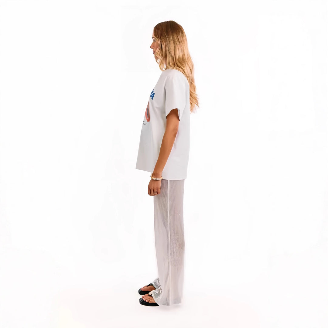 Kvindernes elegante pallethoser med gennemsigtig chiffon og bred skæring Skovae