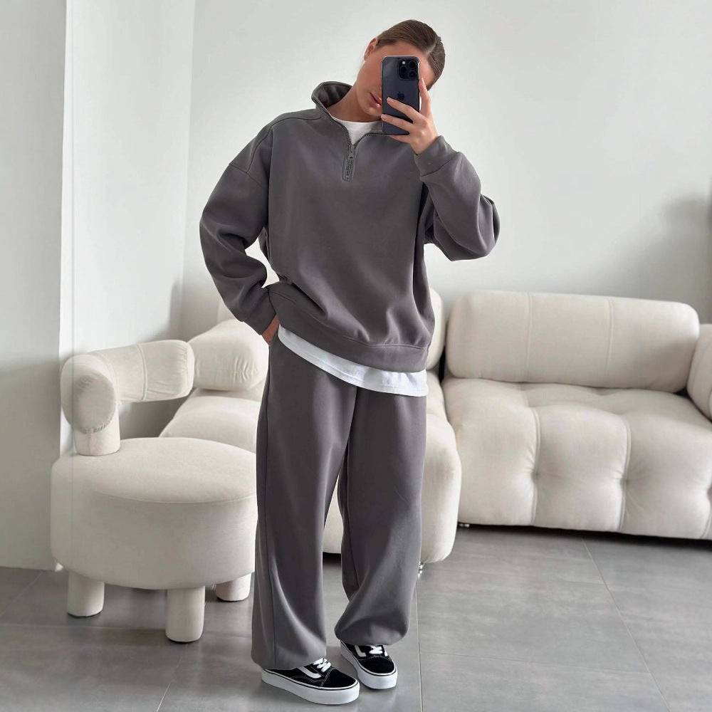 Kvinder casual fleece top og komfortable joggingbukser sæt Skovae