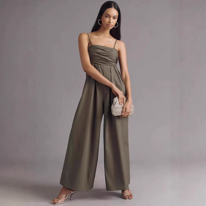 Kvinder Elegant Blomster Maxi Overall Stilla