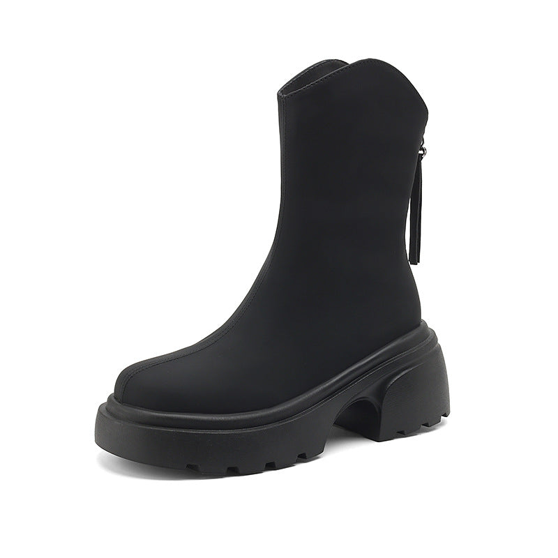Femme Chunky Heel Støvler med Lynlådsdetalje Stilla