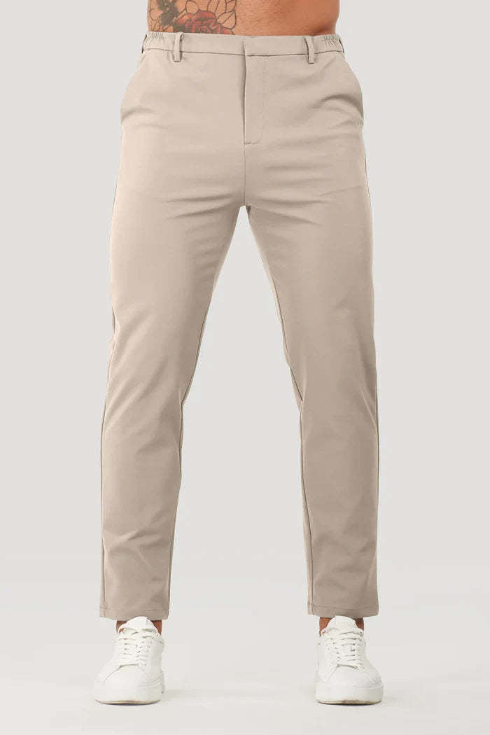 Herre Slim-Fit Chino bukser med elastisk talje og dekorative detaljer Stilla