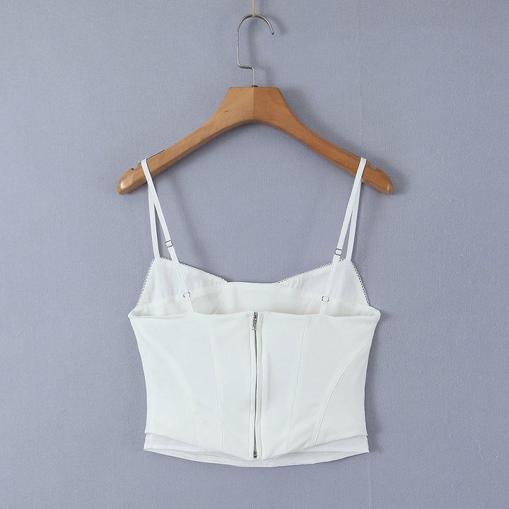 Dame tætsiddende bustier-top med fine stropper og elegant snit Stilla