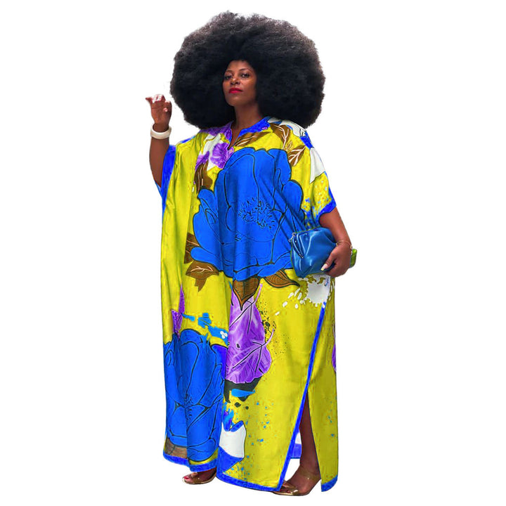 Dame Kaftan med livlige blomster mønstre Stilla