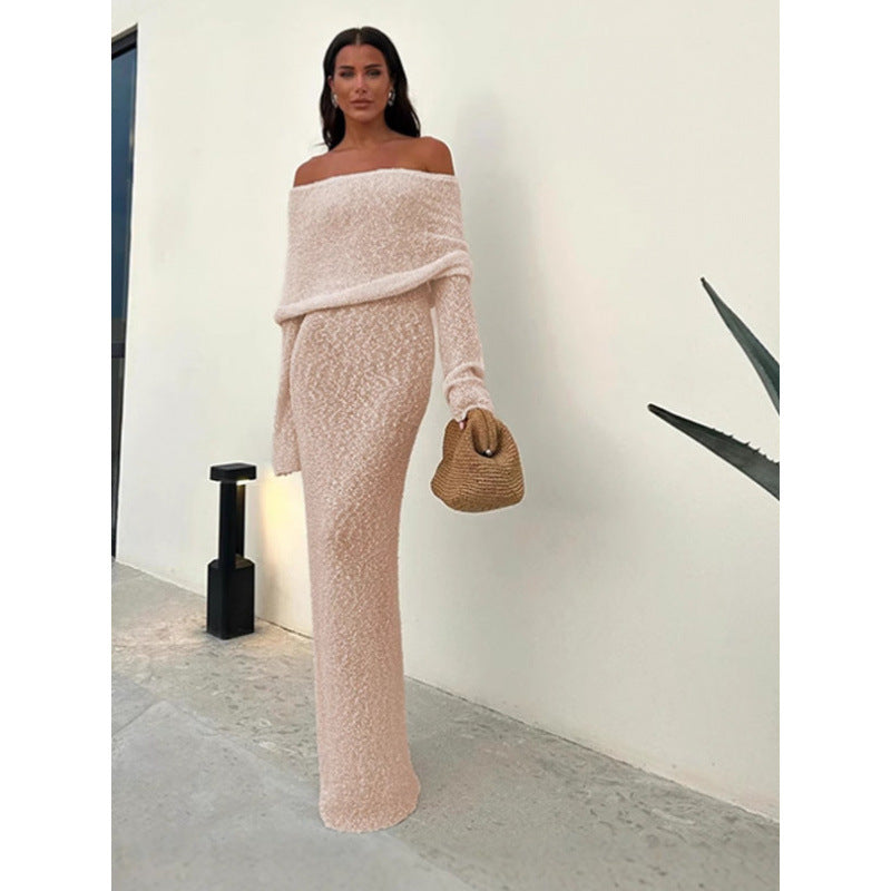 Damer Off-Shoulder Pullover Kjole Stilla