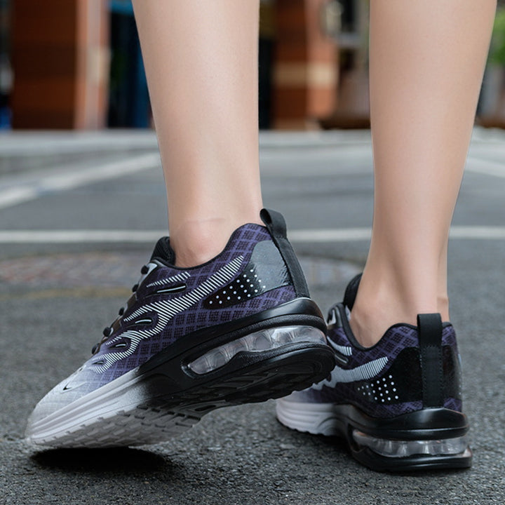 Dame nan præstationsorienteret fitness sneakers med synlig luftdæmpning og sømløst strikket overmateriale Skovae