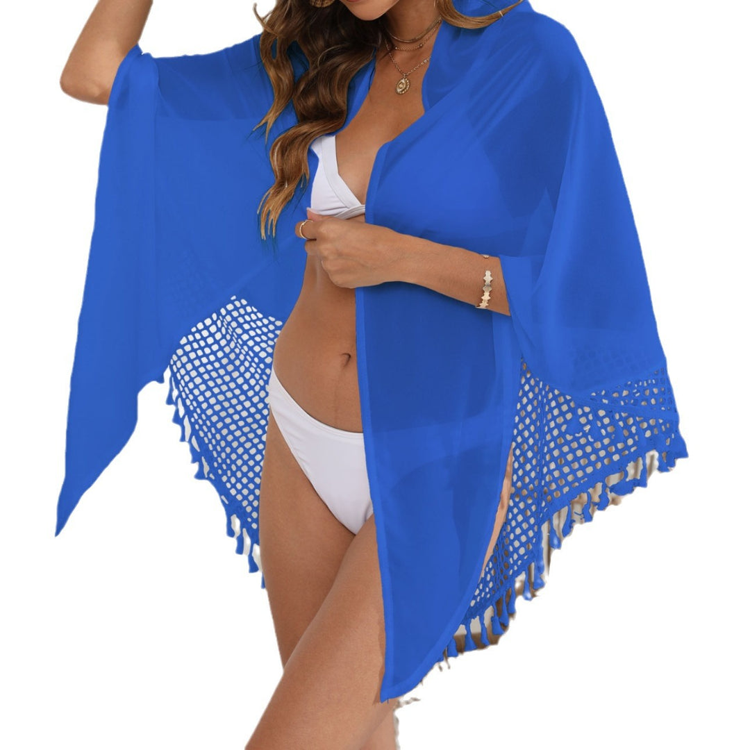 Dame elegant net strand sarong med kvaster Skovae