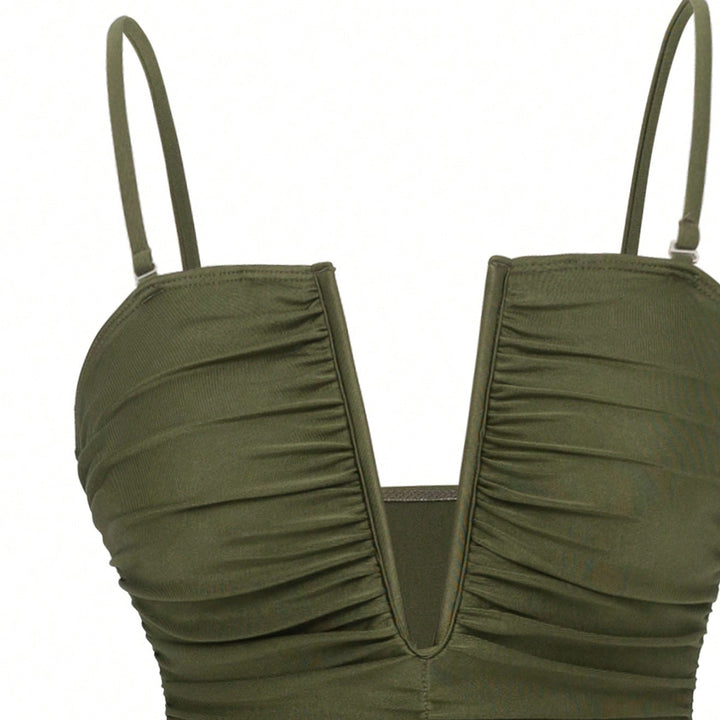 Dame One-Piece Badedragt med elegant Lindeskørt Skovae