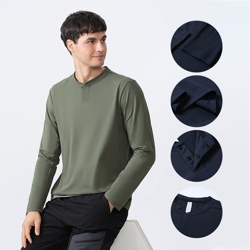 Herrer Sporty Langærmet T-shirt med funktionel krave Stilla
