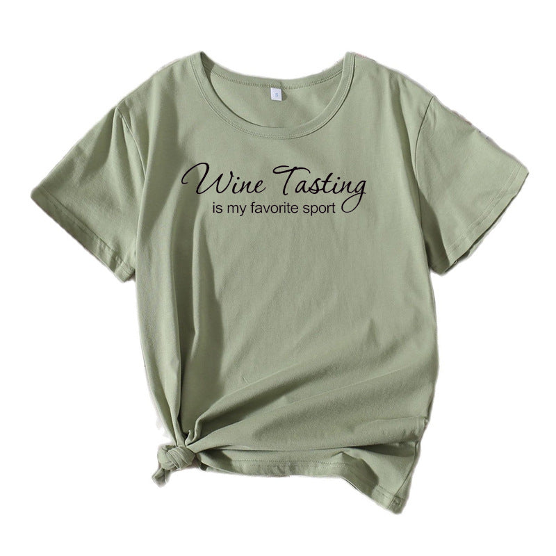 Dame Fritid Vin Nydelse T-shirt Stilla