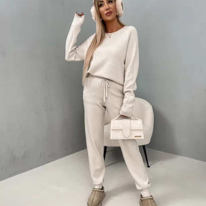 Kvindernes Komfortable Fleece Lounge Sæt med Elastisk Talje og Blødt Materiale Skovae