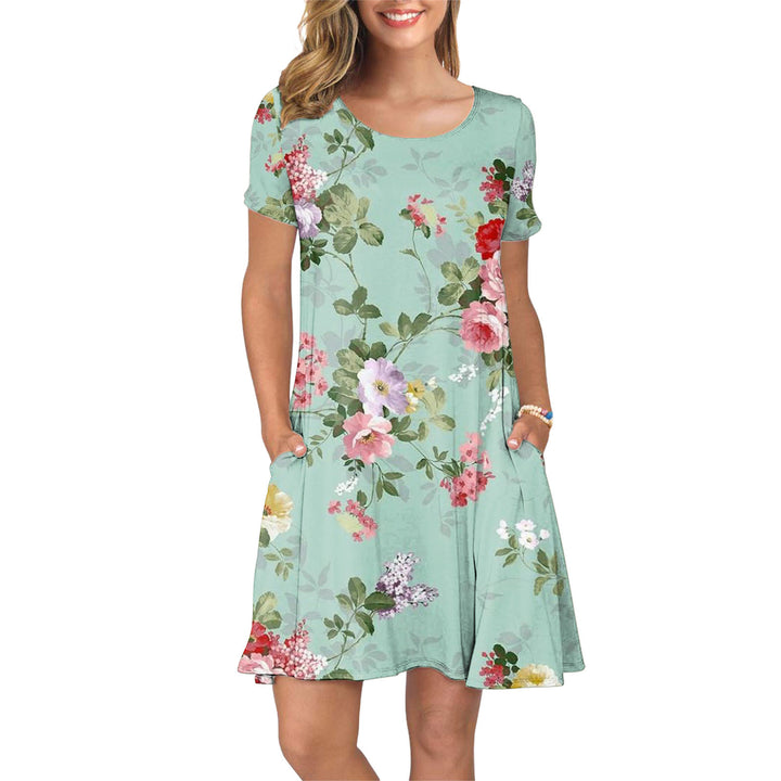 Dame sommerkjole med blomsterprint Stilla