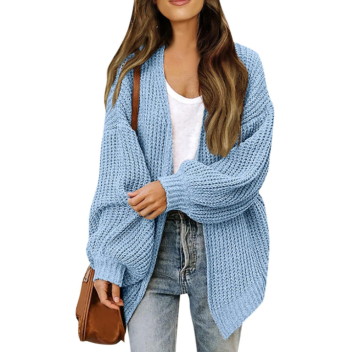 Kvinders chunky strikket cardigan med en afslappet pasform og sænkede skuldre Stilla