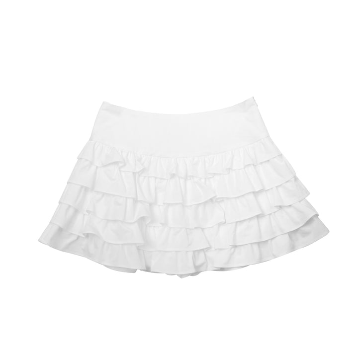 Dame vest med voluminøse flæsedetaljer og elegant krave Stilla