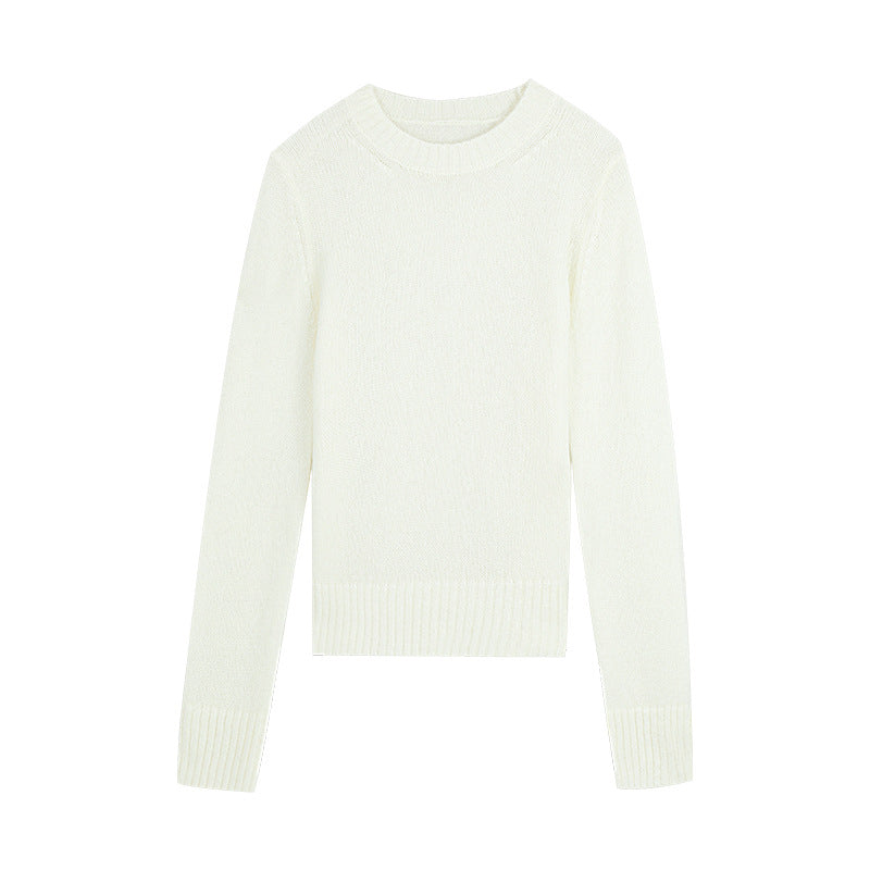 Dame elegant strikpullover med fin tekstur og tidløst rundhalsudskæring Stilla