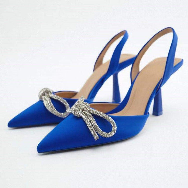 Dame nan elegante Slingback-Pumps med spids tåhætte og funkende strassløkke Skovae
