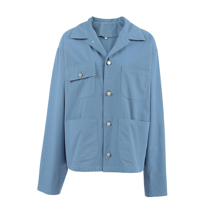 Dame Oversized Utility-jakke med smart krave og praktiske lommer Stilla
