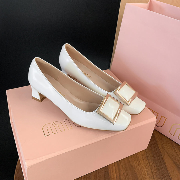 Dame Elegante Pumps med moderne spænde og komfortabel blokhælhæl Stilla