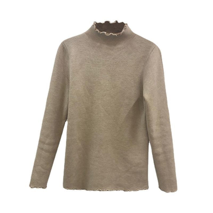 Kvinder Korte Turtleneck Sweater med Forskelligt Materiale Mix Stilla