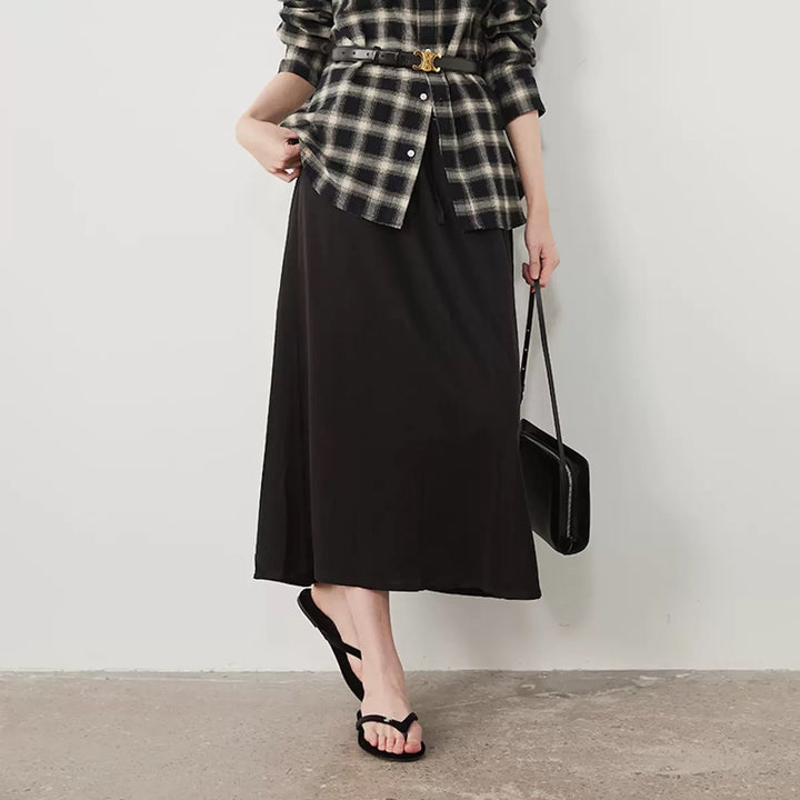 Dame Elegante Maxi-nederdel med flydende snit og sideslids Stilla