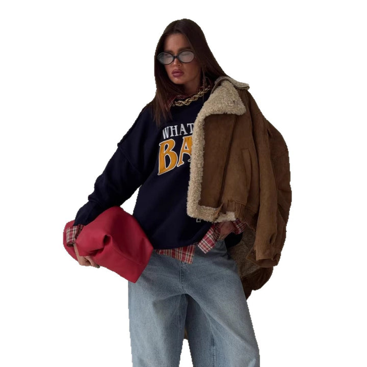 Kvinder sweatshirt med kreativt tekst og afslappet pasform Stilla