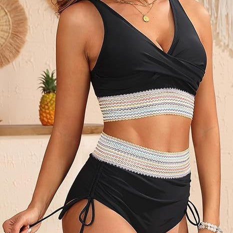 Dame Højtaljet Twist-Front Bikini-Sæt Stilla