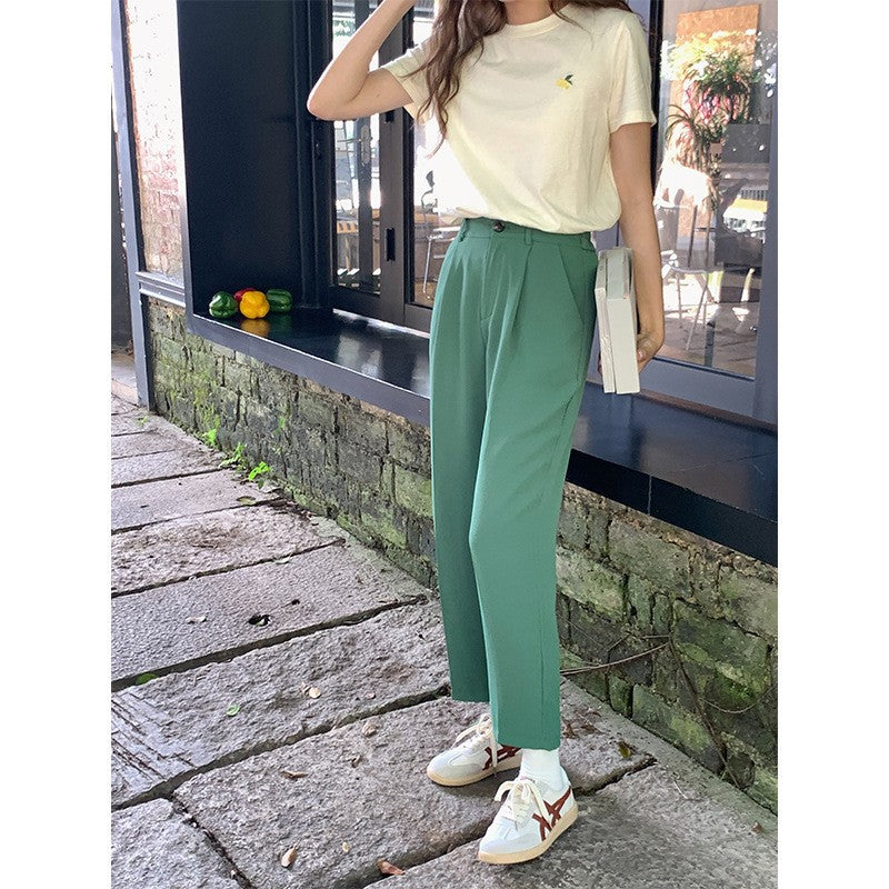 Damer elegante high-waist bukser med smalle ben og praktiske lommer Stilla