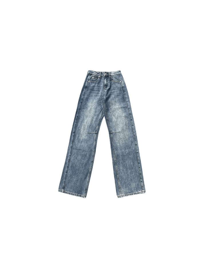 Damer vidde denim-bukser med høj talje og dekorativ broderi Stilla