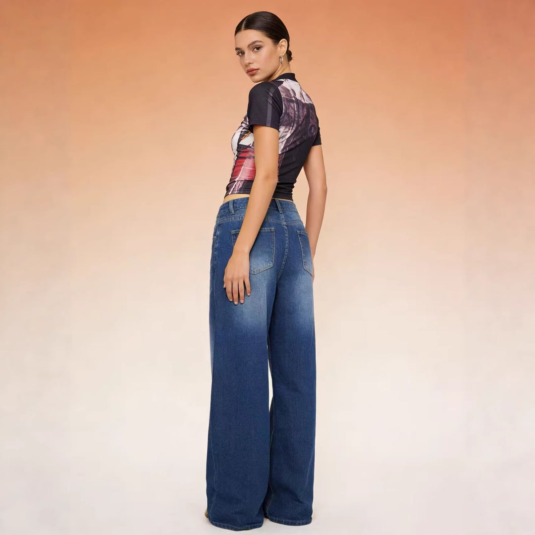 Dame Løst skåret High-Waist Jeans med raffineret taljering Skovae