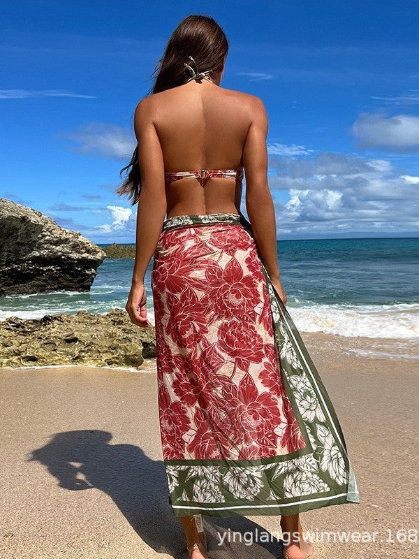 Dame Bikini-sæt med forførende bandeau-top og elegant indpakningsskørt Stilla