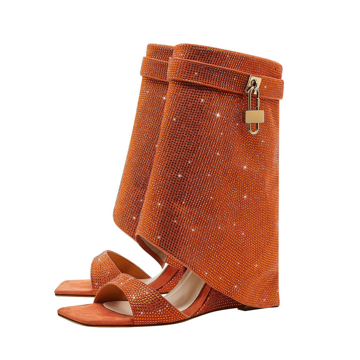 Femme High-Fashion med Rhinestone-dekoration sandaler Stilla