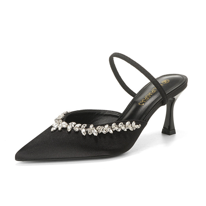 Dame Sling-pumps med funklende strasspynt og elegant form Stilla