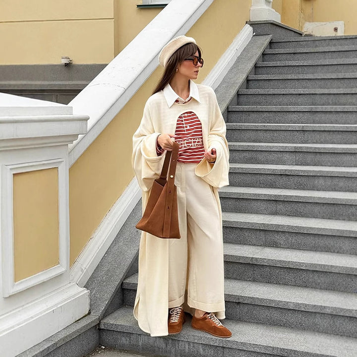 Dame Oversized Strik-Jakke Stilla