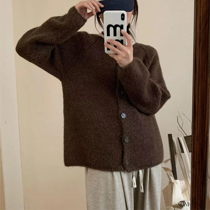 Dame Cozy Cardigan med Knapper og Løs Pasform Stilla