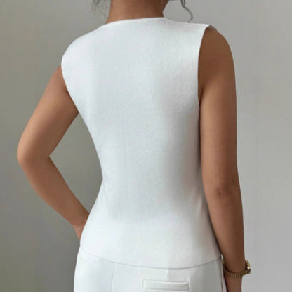 Femme Strik ærmeløs cardigan vest Stilla