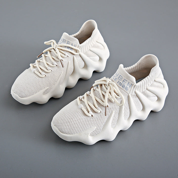 Dame Sporty trendy Sneakers med innovativt bølgedesign og åndbar strikkonstruktion Stilla
